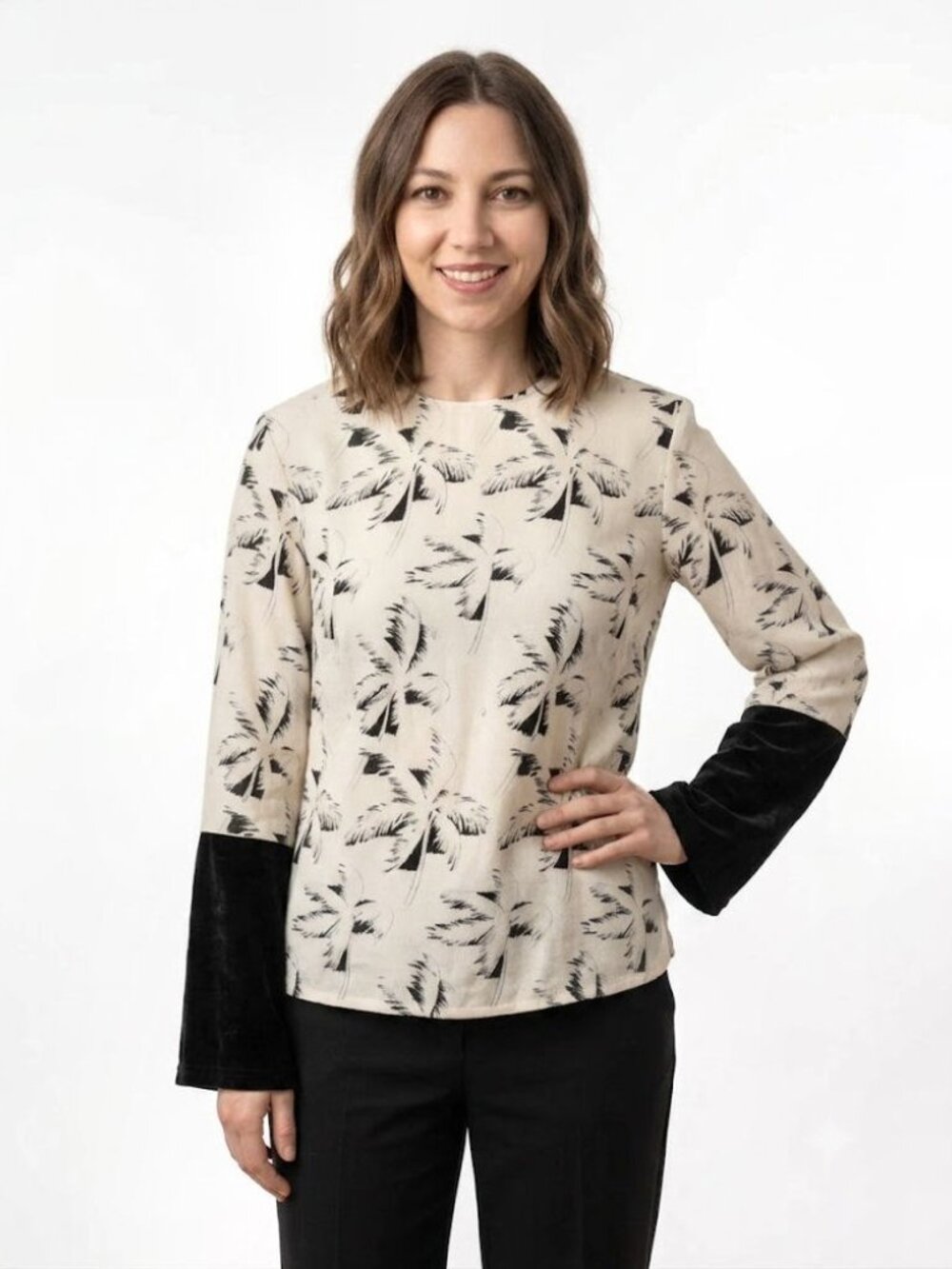 Marni Tropical Blazer with frayed sleeves, White/Black, Women's Size 38, US 2